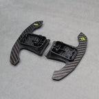 Carbon Fibre / Yellow Gear Paddles Shifters for BMW F80 M3 F82 F83 M4 F87 M2 F30 G20 - Interior Styling | Carbon Kings