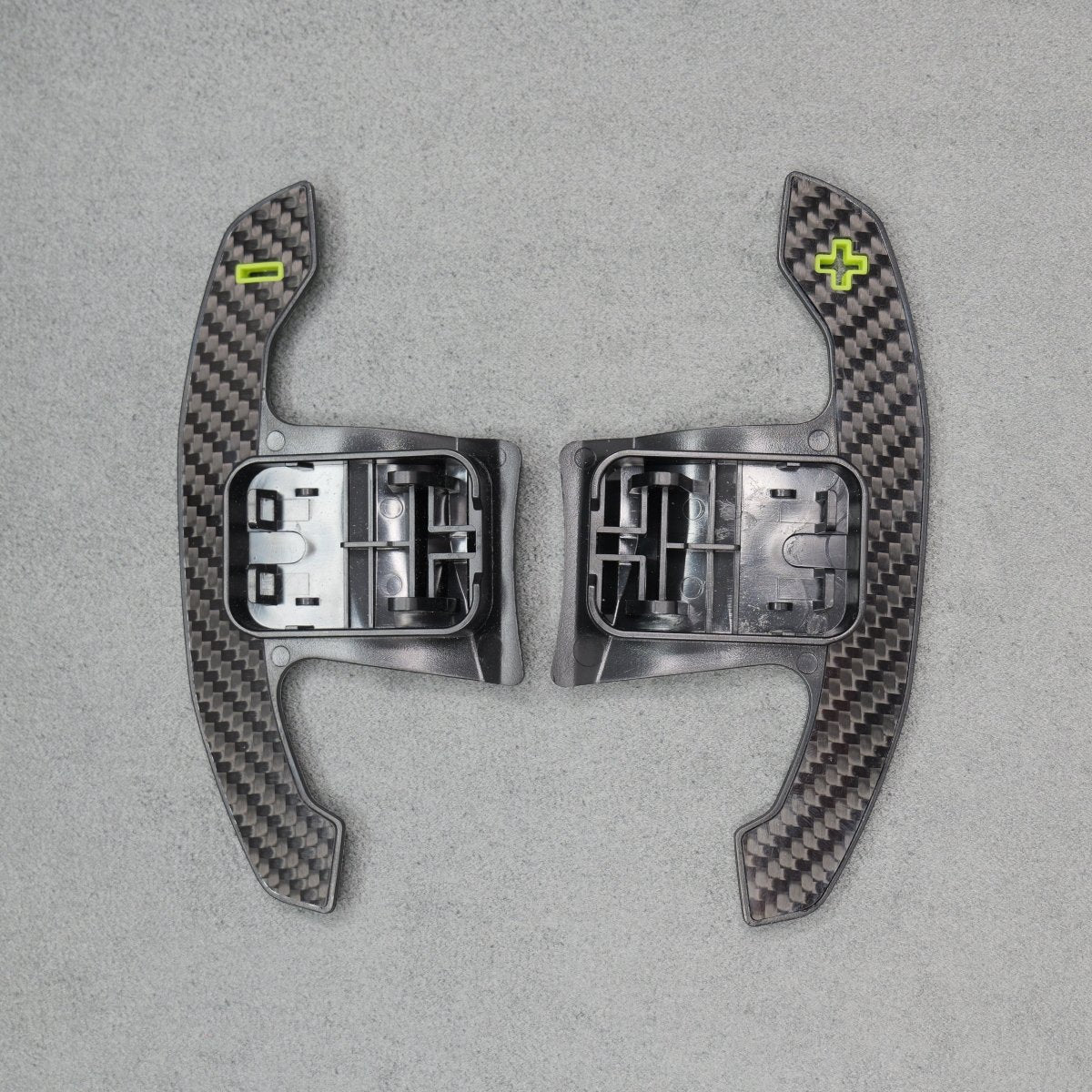 Carbon Fibre / Yellow Gear Paddles Shifters for BMW F80 M3 F82 F83 M4 F87 M2 F30 G20 - Interior Styling | Carbon Kings
