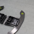 Carbon Fibre / Yellow Gear Paddles Shifters for BMW F80 M3 F82 F83 M4 F87 M2 F30 G20 - Interior Styling | Carbon Kings