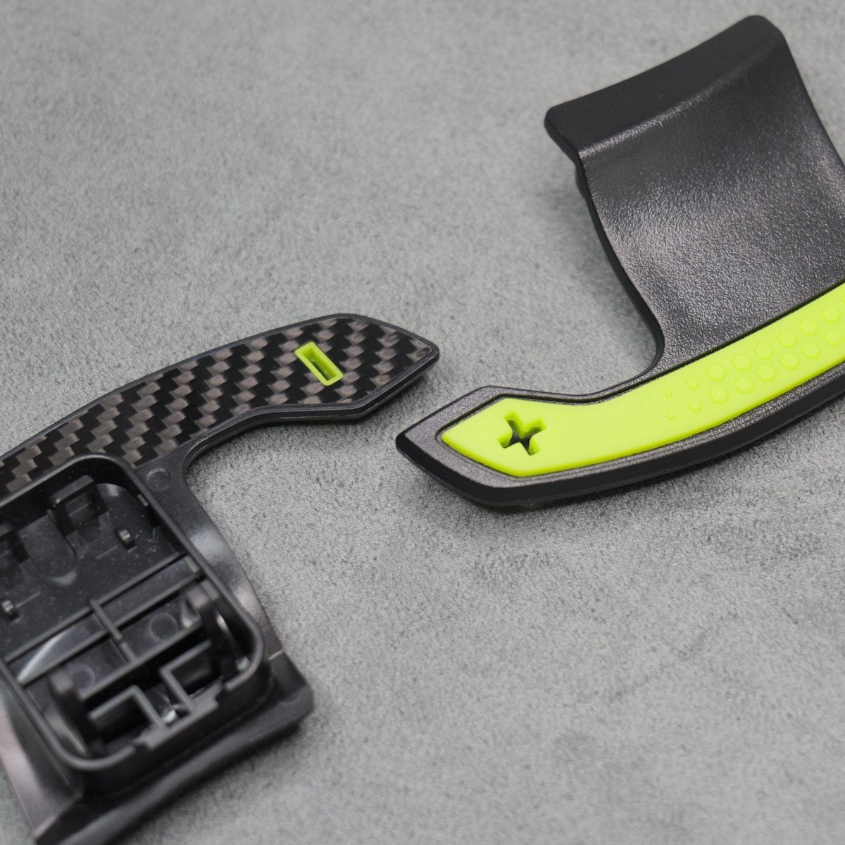 Carbon Fibre / Yellow Gear Paddles Shifters for BMW F80 M3 F82 F83 M4 F87 M2 F30 G20 - Interior Styling | Carbon Kings