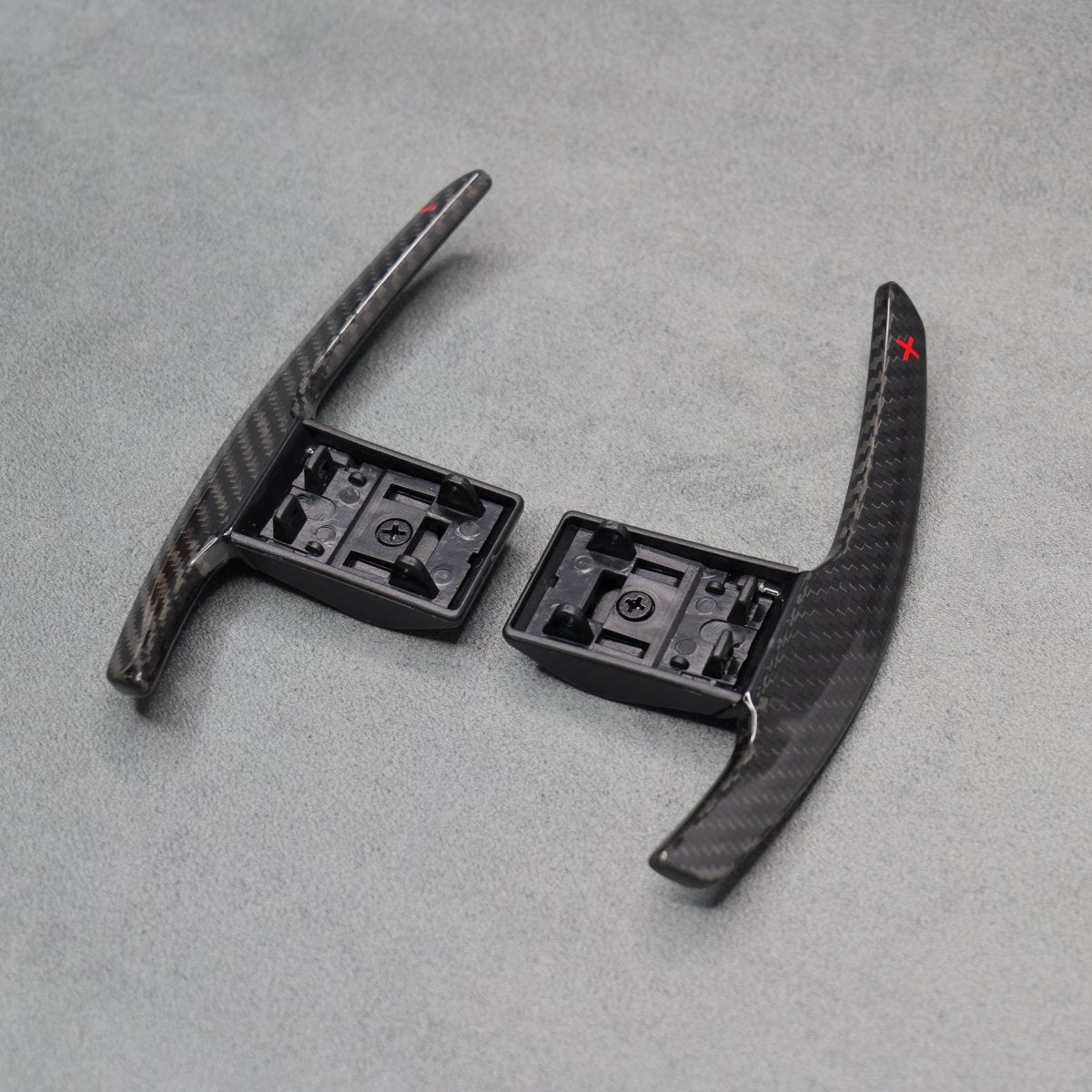 Carbon Fibre / Red Gear Paddle Shifters for BMW F80 M3 F82 F83 M4 F87 M2 F30 - Interior Styling | Carbon Kings