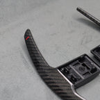 Carbon Fibre / Red Gear Paddle Shifters for BMW F80 M3 F82 F83 M4 F87 M2 F30 - Interior Styling | Carbon Kings