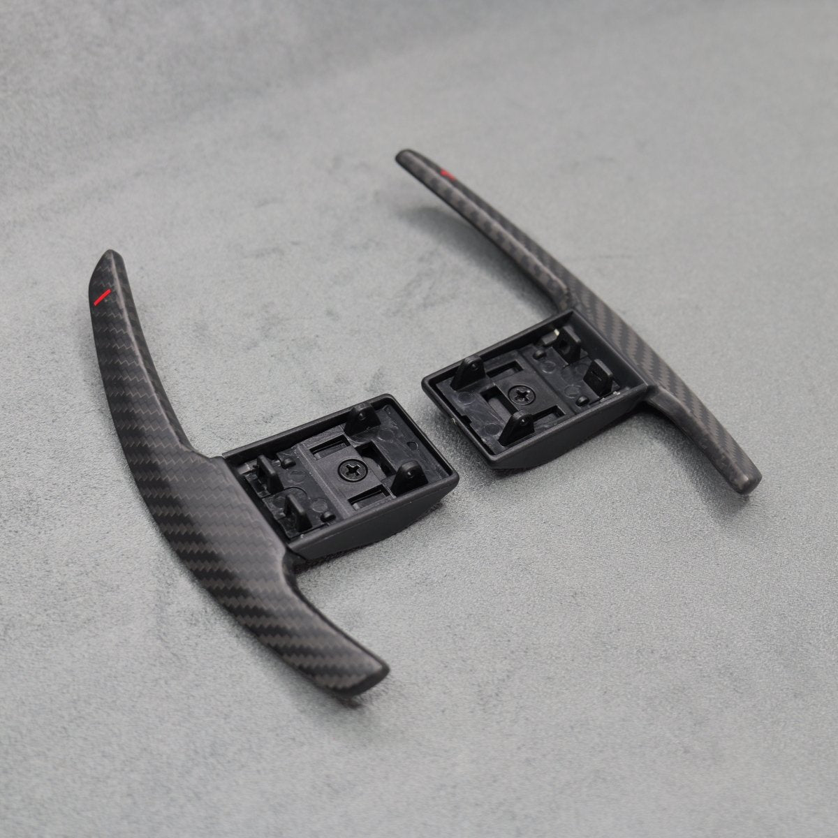 Satin Carbon Fibre / Red Gear Paddle Shifters BMW F80 M3 F82 F83 M4 F87 M2 - Interior Styling | Carbon Kings