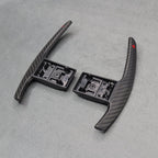 Satin Carbon Fibre / Red Gear Paddle Shifters BMW F80 M3 F82 F83 M4 F87 M2 - Interior Styling | Carbon Kings