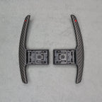 Satin Carbon Fibre / Red Gear Paddle Shifters BMW F80 M3 F82 F83 M4 F87 M2 - Interior Styling | Carbon Kings
