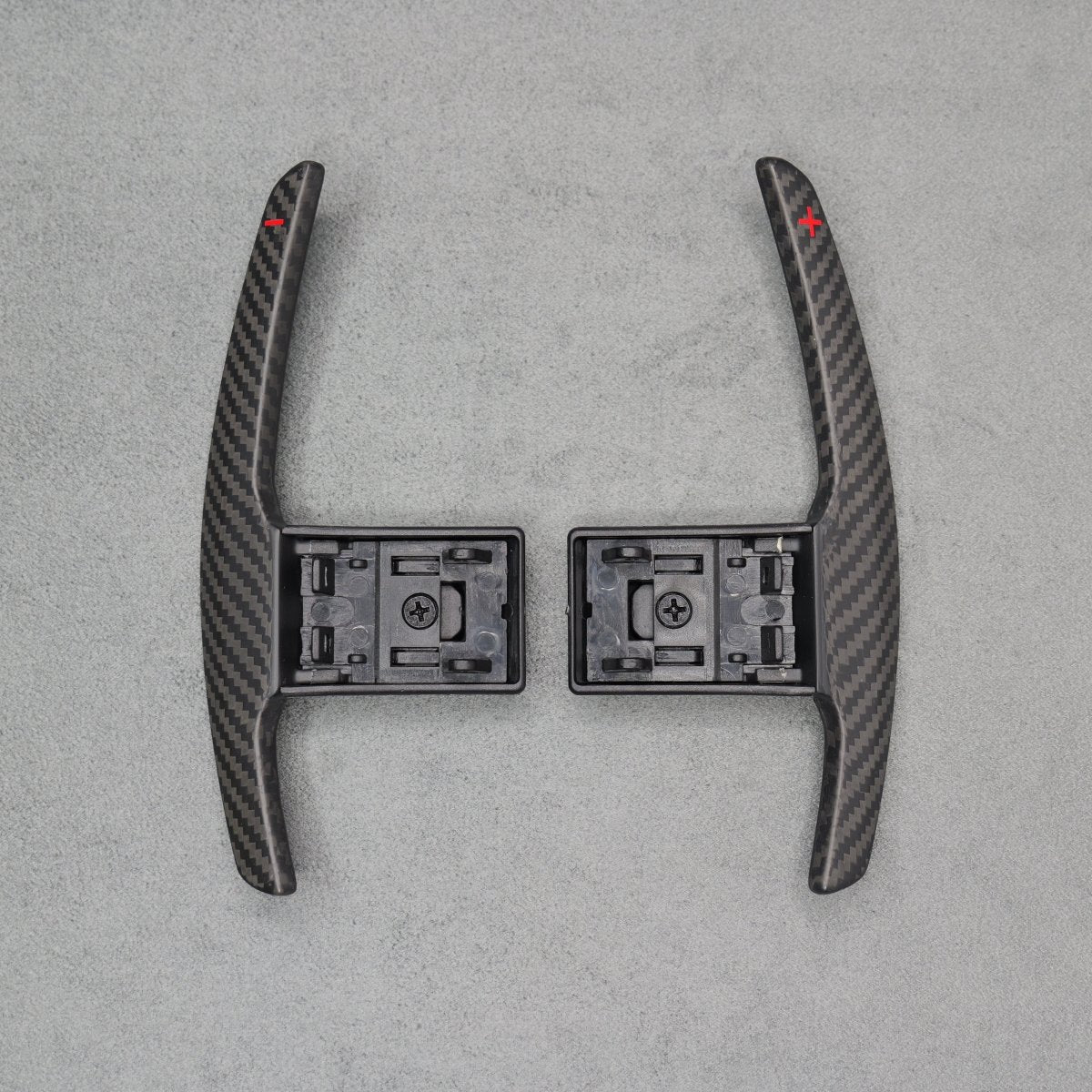 Satin Carbon Fibre / Red Gear Paddle Shifters BMW F80 M3 F82 F83 M4 F87 M2 - Interior Styling | Carbon Kings