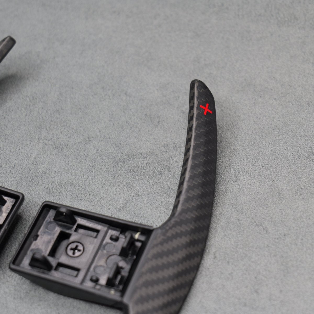 Satin Carbon Fibre / Red Gear Paddle Shifters BMW F80 M3 F82 F83 M4 F87 M2 - Interior Styling | Carbon Kings