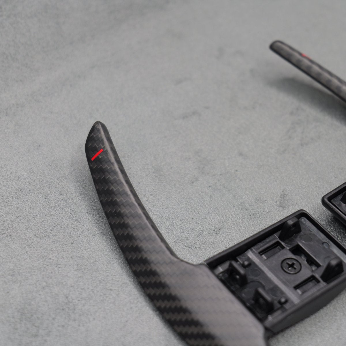 Satin Carbon Fibre / Red Gear Paddle Shifters BMW F80 M3 F82 F83 M4 F87 M2 - Interior Styling | Carbon Kings