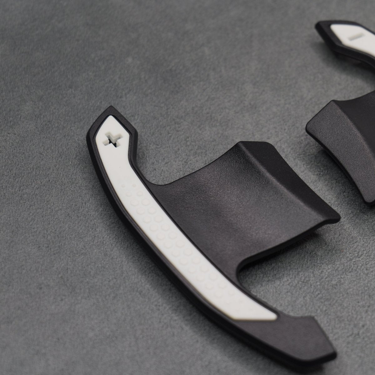 Carbon Fibre / White Gear Shifter Paddles for BMW F80 M3 F82 F83 M4 F87 M2 F30 G80 - Interior Styling | Carbon Kings