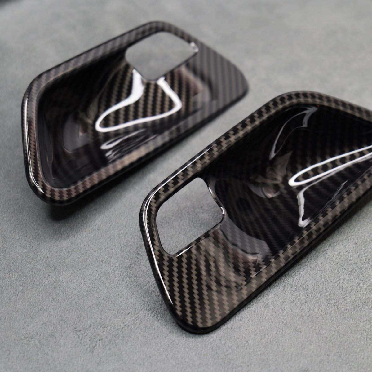 Carbon Fibre Style Interior Door Handle Trims BMW F80 M3 F82 M4 F83 F30 F32 3 4 - Interior Styling | Carbon Kings