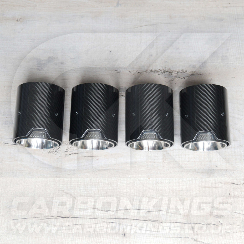 BMW M Performance Carbon Fibre / Silver Exhaust Tips for G80 G81 G82 G83 M3 M4