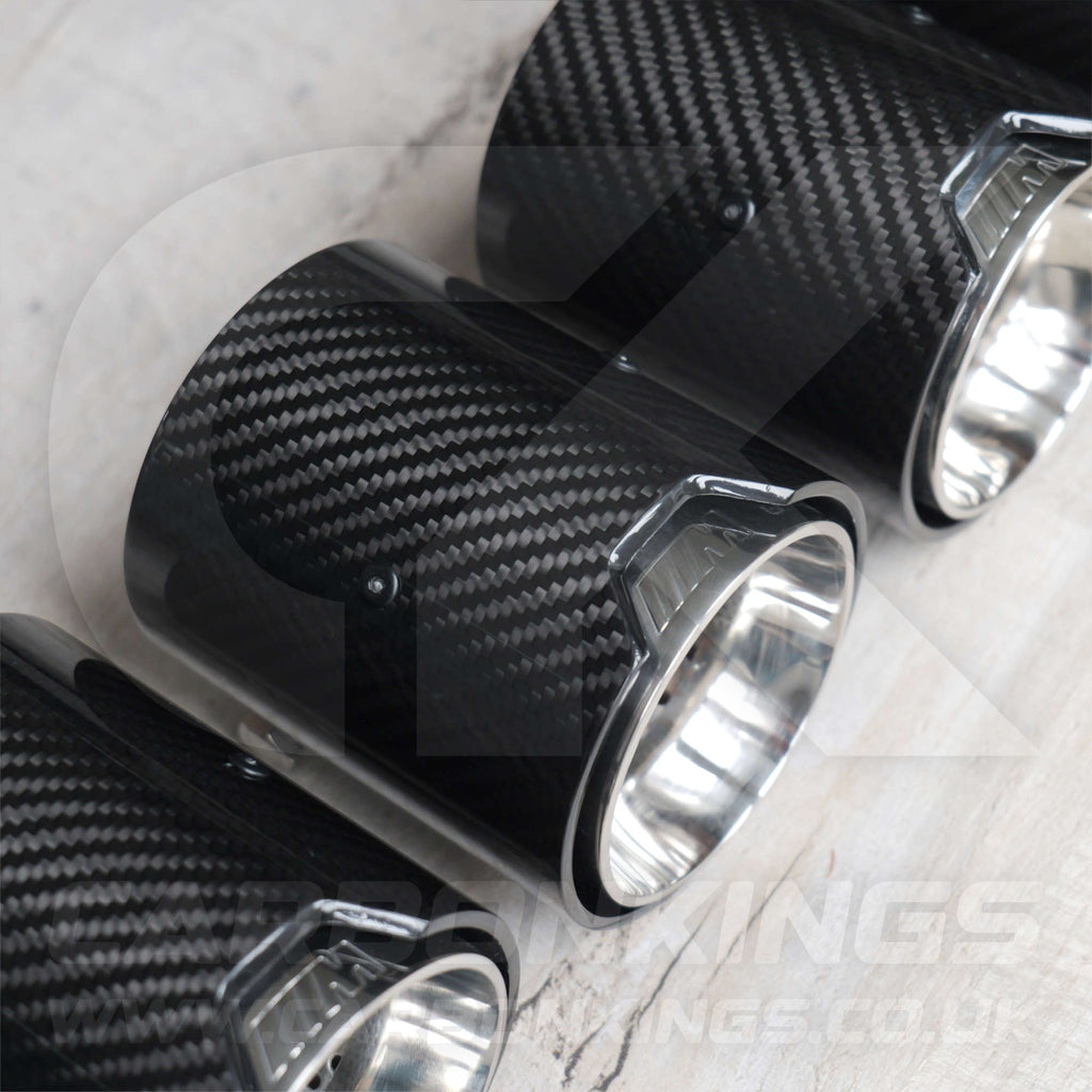 BMW M Performance Carbon Fibre / Silver Exhaust Tips for G80 G81 G82 G83 M3 M4