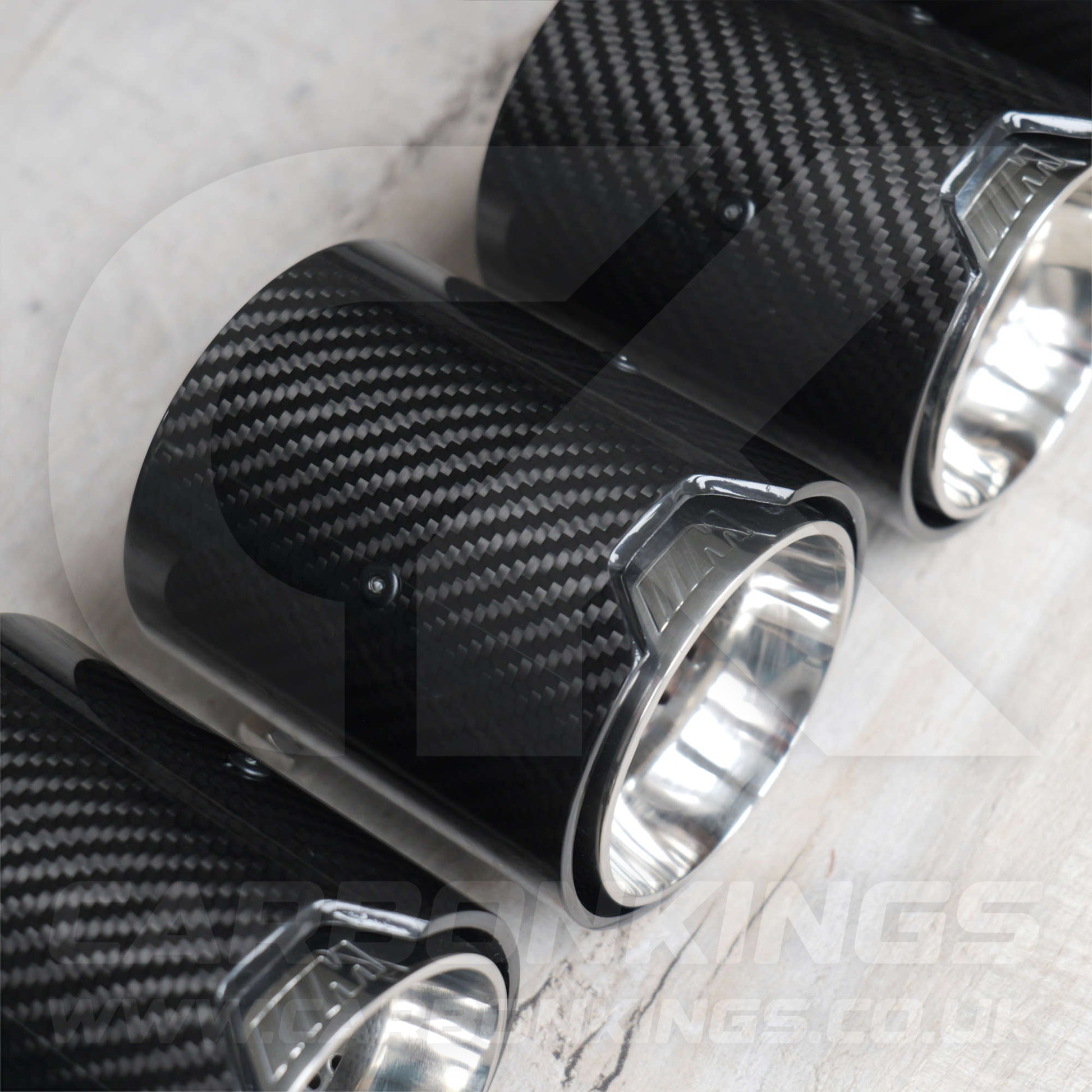BMW M Performance Carbon Fibre / Silver Exhaust Tips for G80 G81 G82 G83 M3 M4