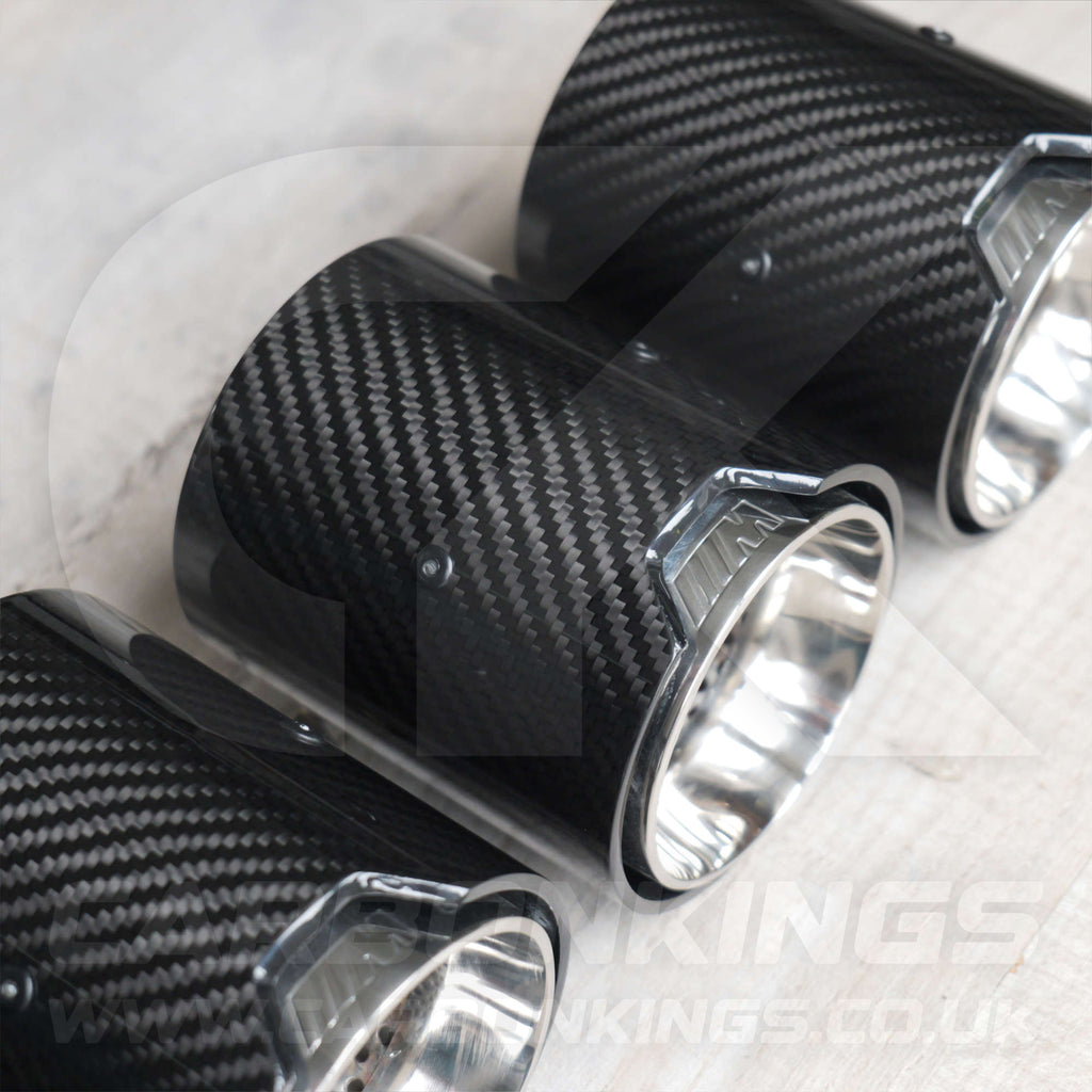 BMW M Performance Carbon Fibre / Silver Exhaust Tips for G80 G81 G82 G83 M3 M4
