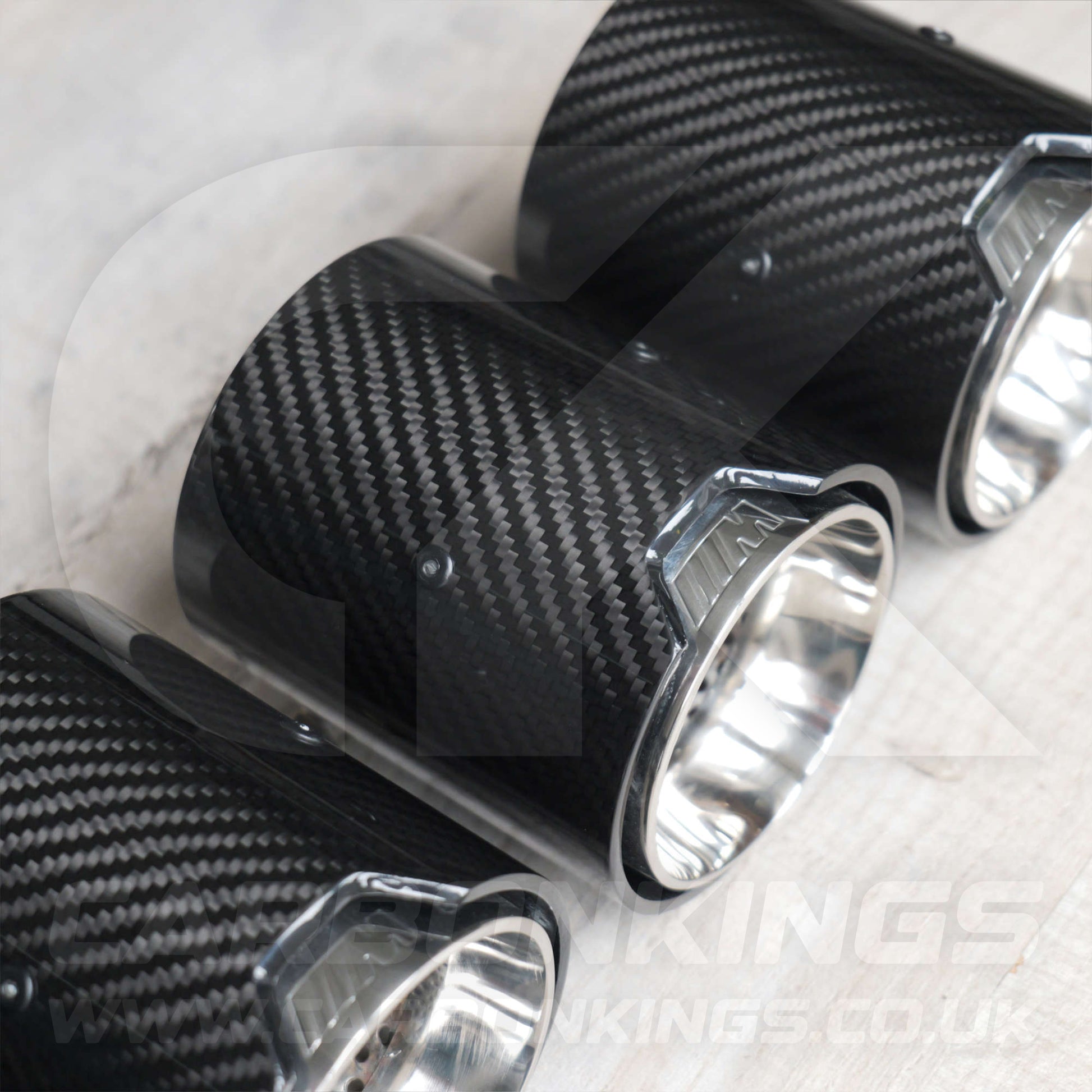 BMW M Performance Carbon Fibre / Silver Exhaust Tips for G80 G81 G82 G83 M3 M4