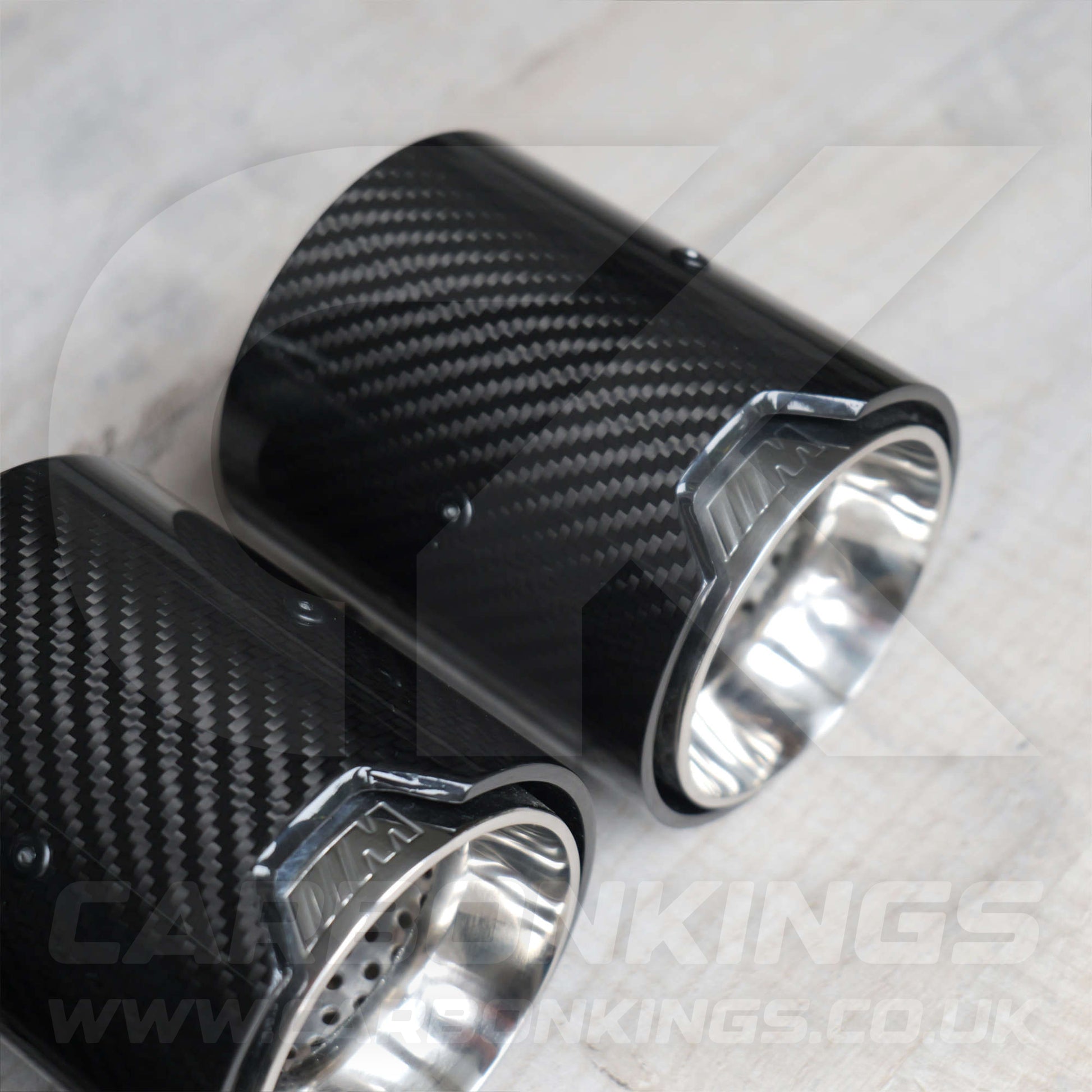 BMW M Performance Carbon Fibre / Silver Exhaust Tips for G80 G81 G82 G83 M3 M4