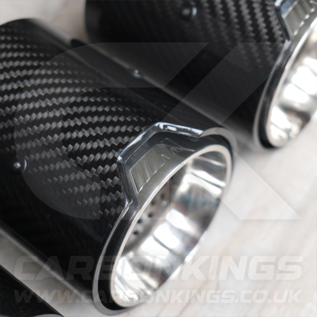 BMW M Performance Carbon Fibre / Silver Exhaust Tips for G80 G81 G82 G83 M3 M4