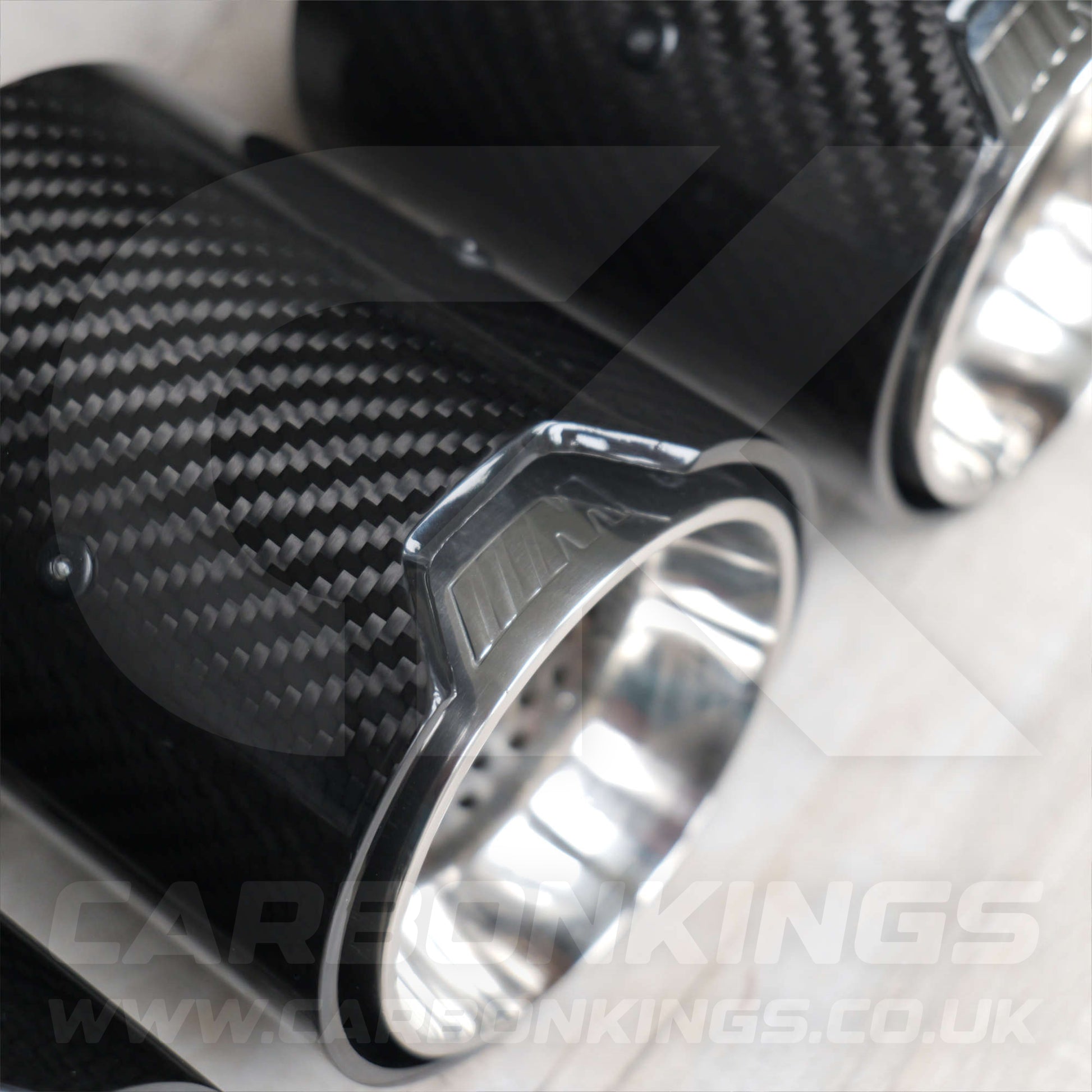 BMW M Performance Carbon Fibre / Silver Exhaust Tips for G80 G81 G82 G83 M3 M4