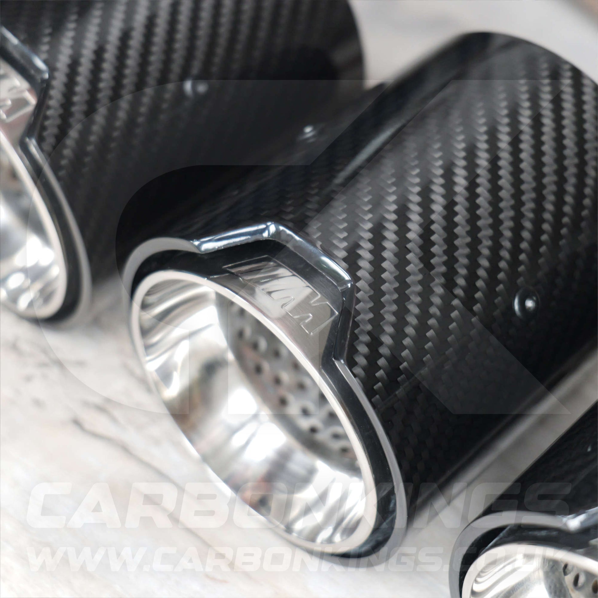 BMW M Performance Carbon Fibre / Silver Exhaust Tips for G80 G81 G82 G83 M3 M4