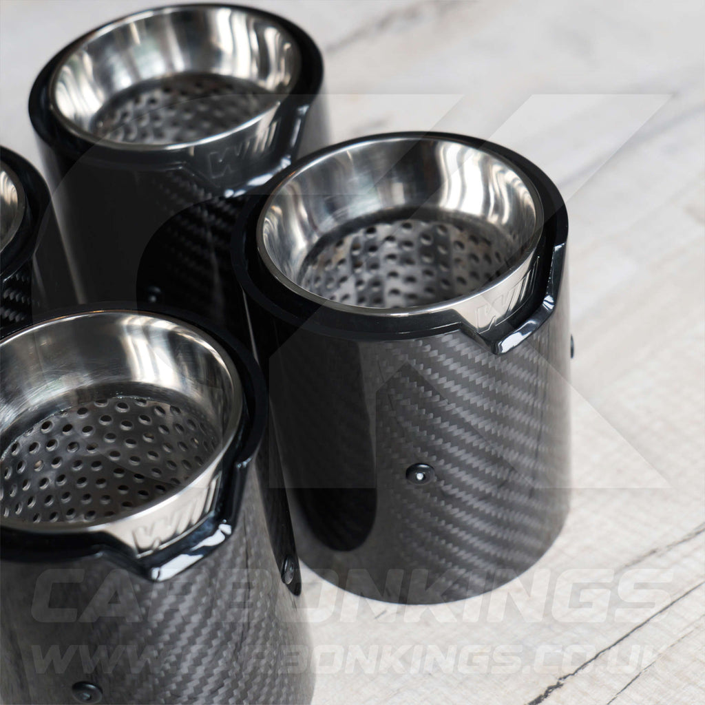 BMW M Performance Carbon Fibre / Silver Exhaust Tips for G80 G81 G82 G83 M3 M4