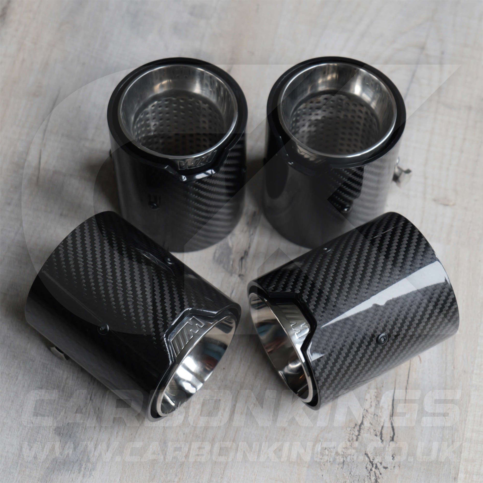 BMW M Performance Carbon Fibre / Silver Exhaust Tips for G80 G81 G82 G83 M3 M4