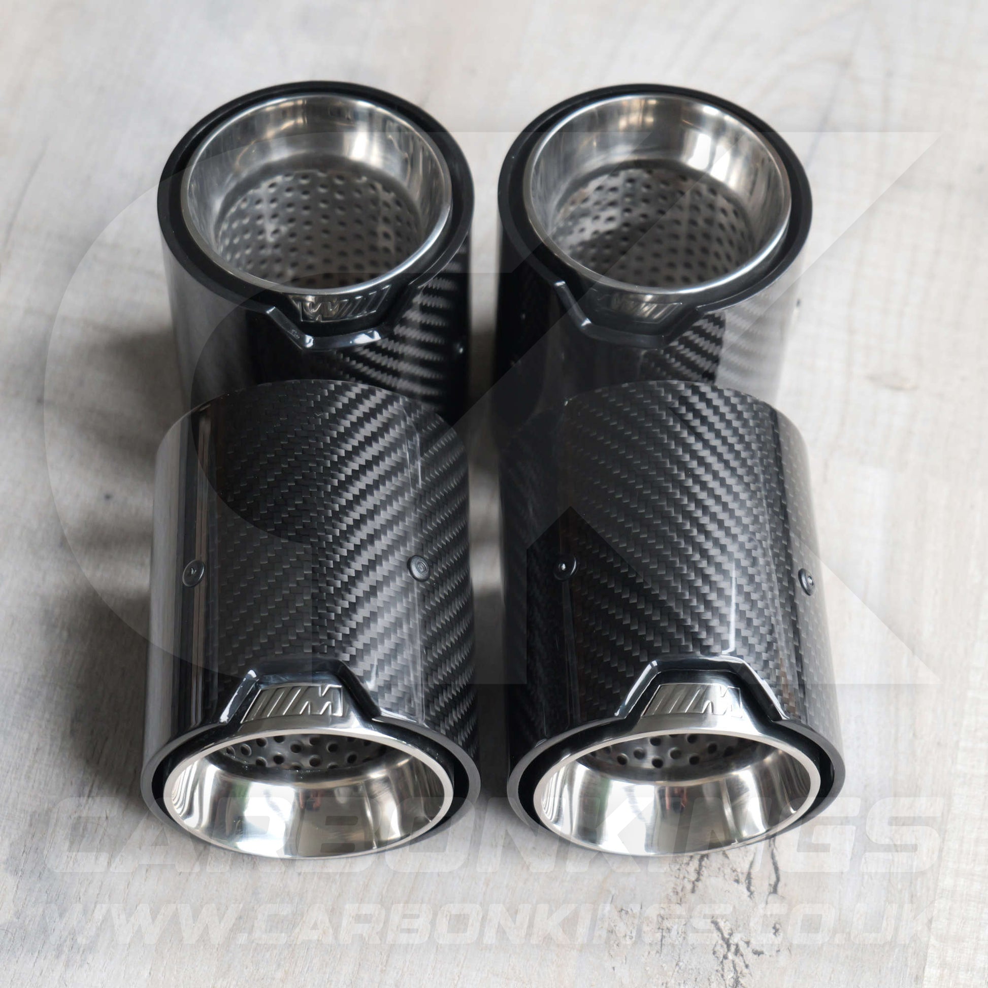 BMW M Performance Carbon Fibre / Silver Exhaust Tips for G80 G81 G82 G83 M3 M4