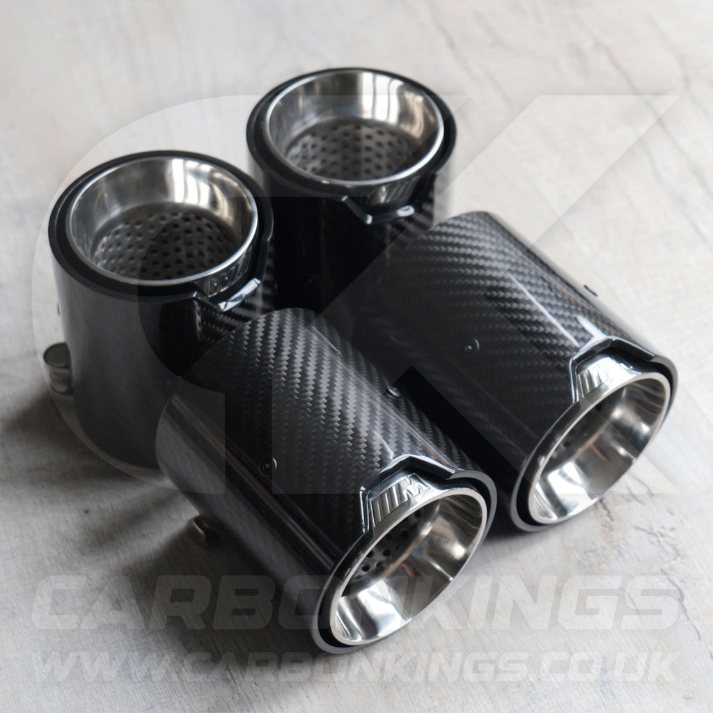 BMW M Performance Carbon Fibre / Silver Exhaust Tips for G80 G81 G82 G83 M3 M4