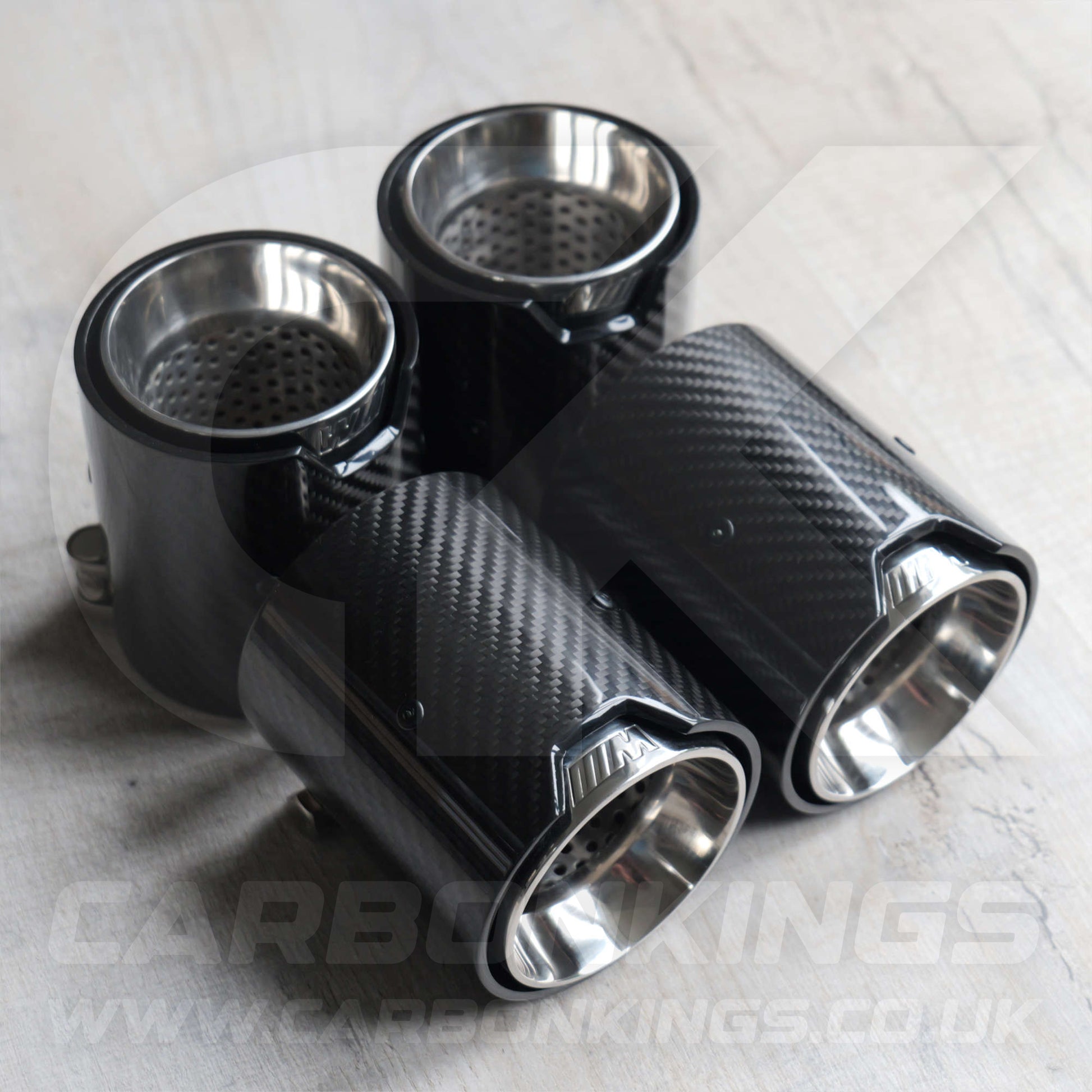 BMW M Performance Carbon Fibre / Silver Exhaust Tips for G80 G81 G82 G83 M3 M4