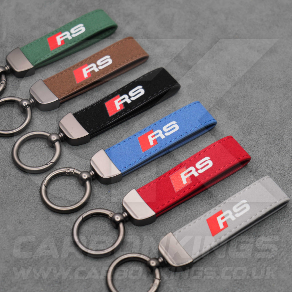 Audi RS Suede Key Ring Chain Premium Durable RS3 RS4 RS5 RS6 RS7 RSQ3 RSQ8