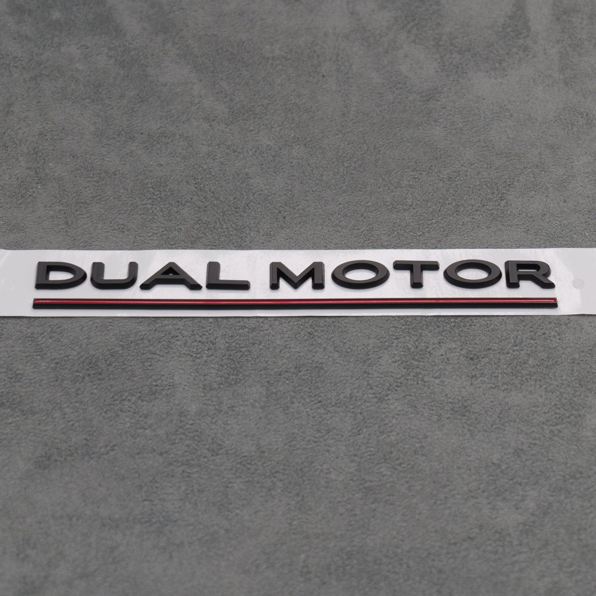 Matte Black with Red Line Dual Motor Rear Boot Badge Letters for Tesla Model S 3 X Y - Exterior Styling | Carbon Kings