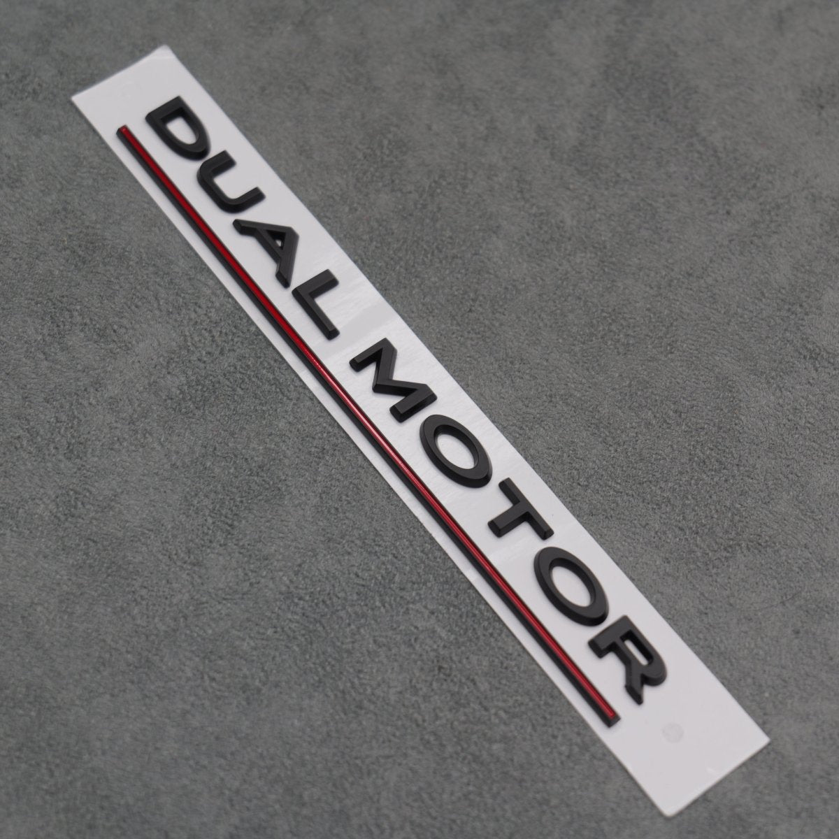 Matte Black with Red Line Dual Motor Rear Boot Badge Letters for Tesla Model S 3 X Y - Exterior Styling | Carbon Kings
