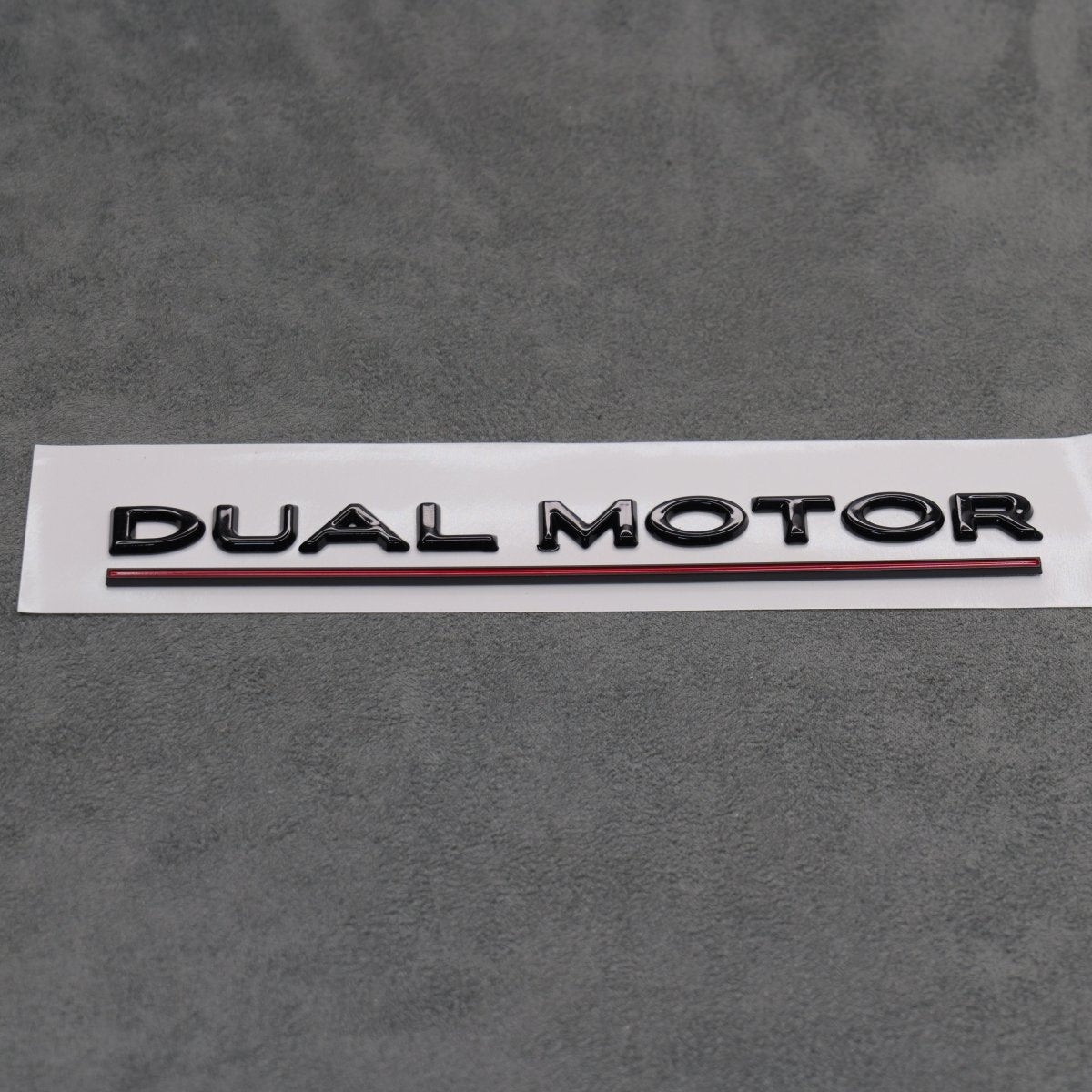 Gloss Black with Red Line Dual Motor Rear Boot Badge Letters for Tesla Model S 3 X Y - Exterior Styling | Carbon Kings