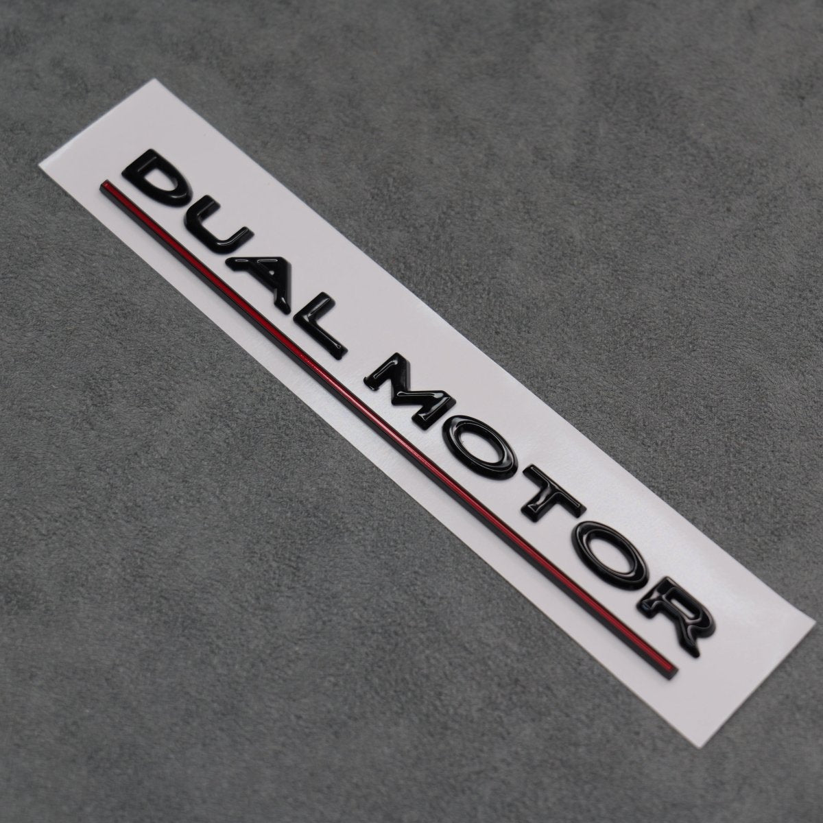 Gloss Black with Red Line Dual Motor Rear Boot Badge Letters for Tesla Model S 3 X Y - Exterior Styling | Carbon Kings