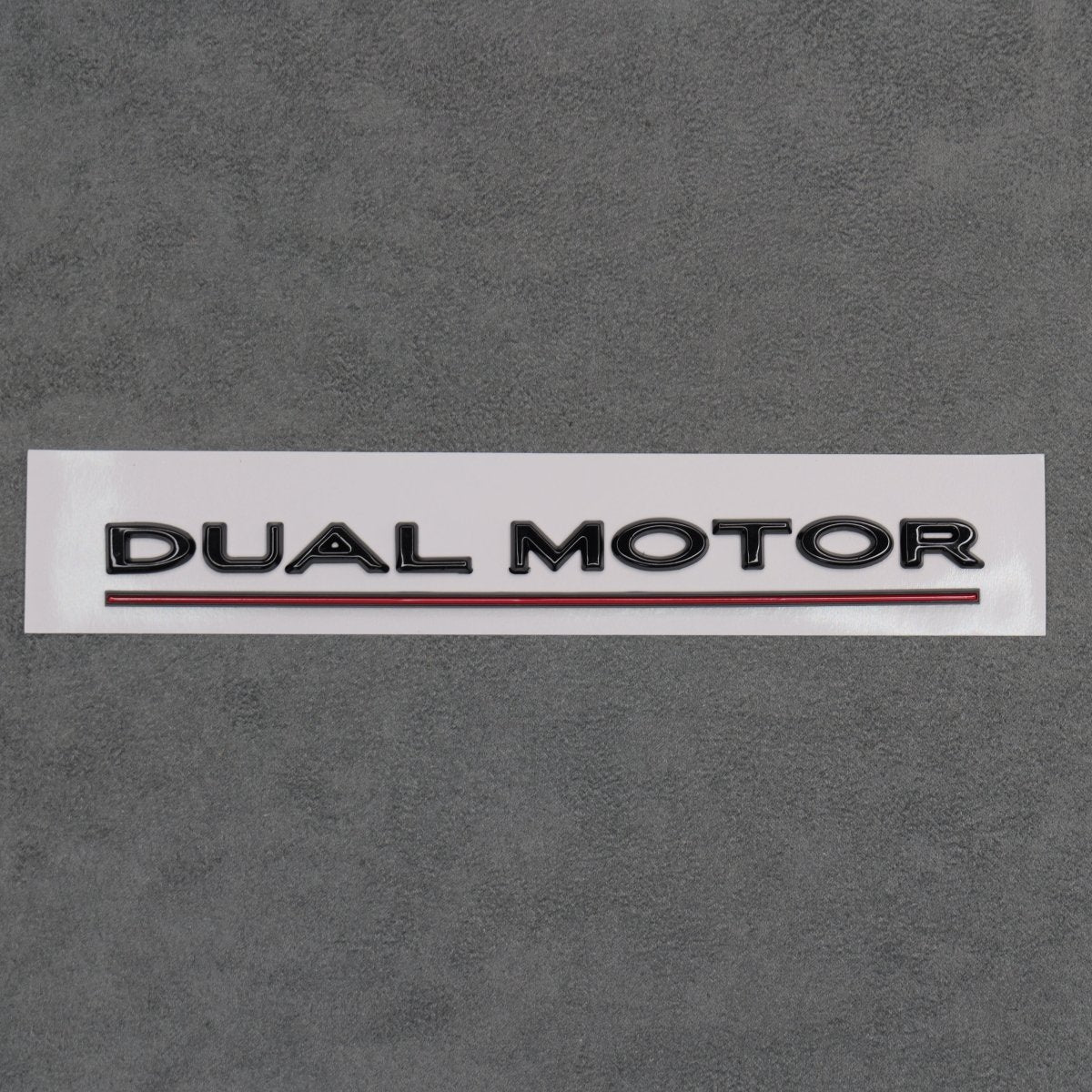 Gloss Black with Red Line Dual Motor Rear Boot Badge Letters for Tesla Model S 3 X Y - Exterior Styling | Carbon Kings