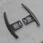 Carbon Fibre / White Gear Paddle Shifters BMW F80 M3 F82 F83 M4 F87 M2 F30 - Interior Styling | Carbon Kings