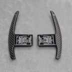 Carbon Fibre / White Gear Paddle Shifters BMW F80 M3 F82 F83 M4 F87 M2 F30 - Interior Styling | Carbon Kings