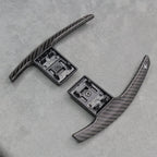 Carbon Fibre / White Gear Paddle Shifters BMW F80 M3 F82 F83 M4 F87 M2 F30 - Interior Styling | Carbon Kings