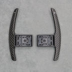 Carbon Fibre / White Gear Paddle Shifters BMW F80 M3 F82 F83 M4 F87 M2 F30 - Interior Styling | Carbon Kings