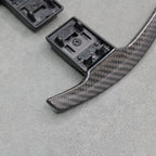 Carbon Fibre / White Gear Paddle Shifters BMW F80 M3 F82 F83 M4 F87 M2 F30 - Interior Styling | Carbon Kings