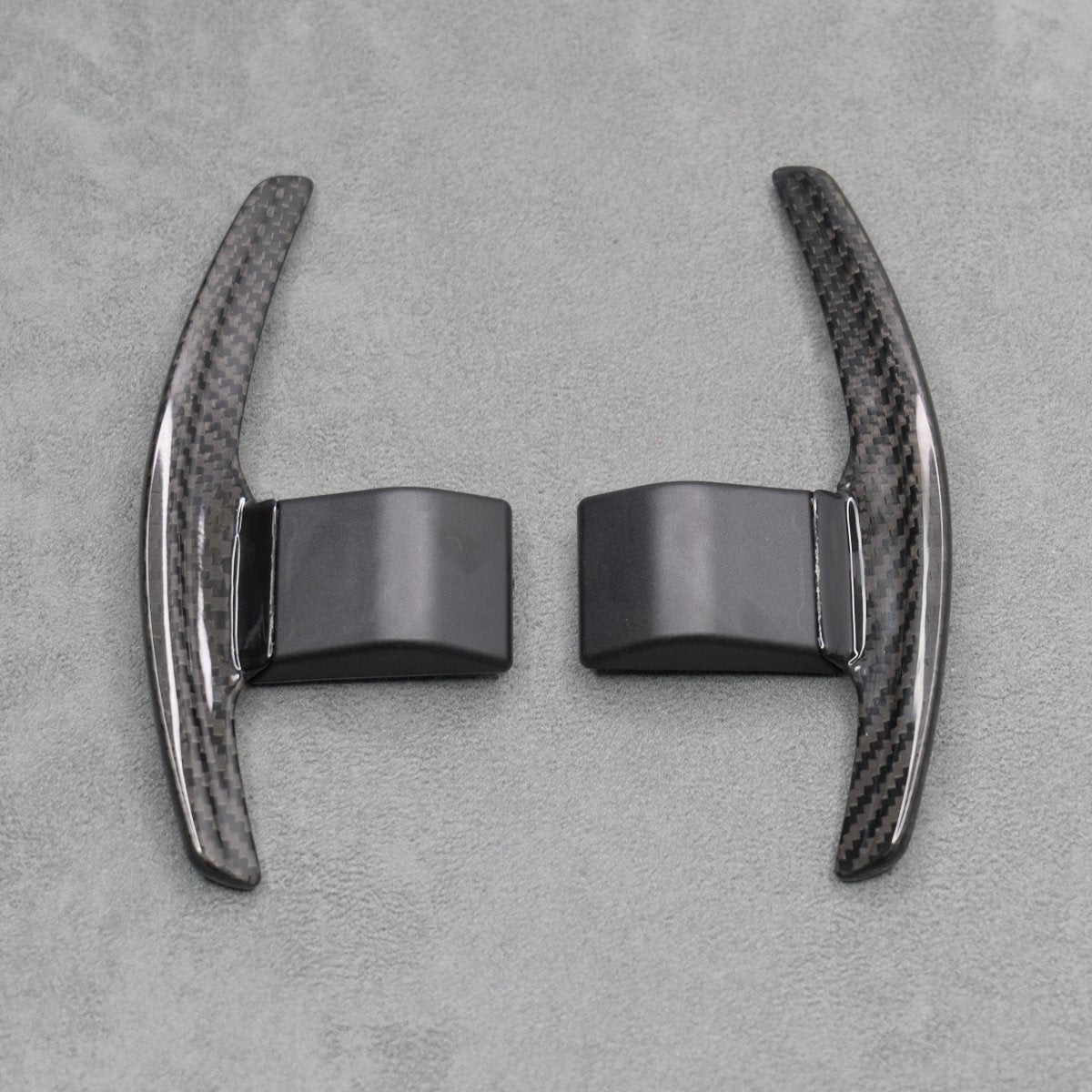 Carbon Fibre / White Gear Paddle Shifters BMW F80 M3 F82 F83 M4 F87 M2 F30 - Interior Styling | Carbon Kings