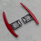 Red Carbon Fibre Gear Paddle Shifters BMW F80 M3 F82 F83 M4 F87 M2 F30 - Interior Styling | Carbon Kings