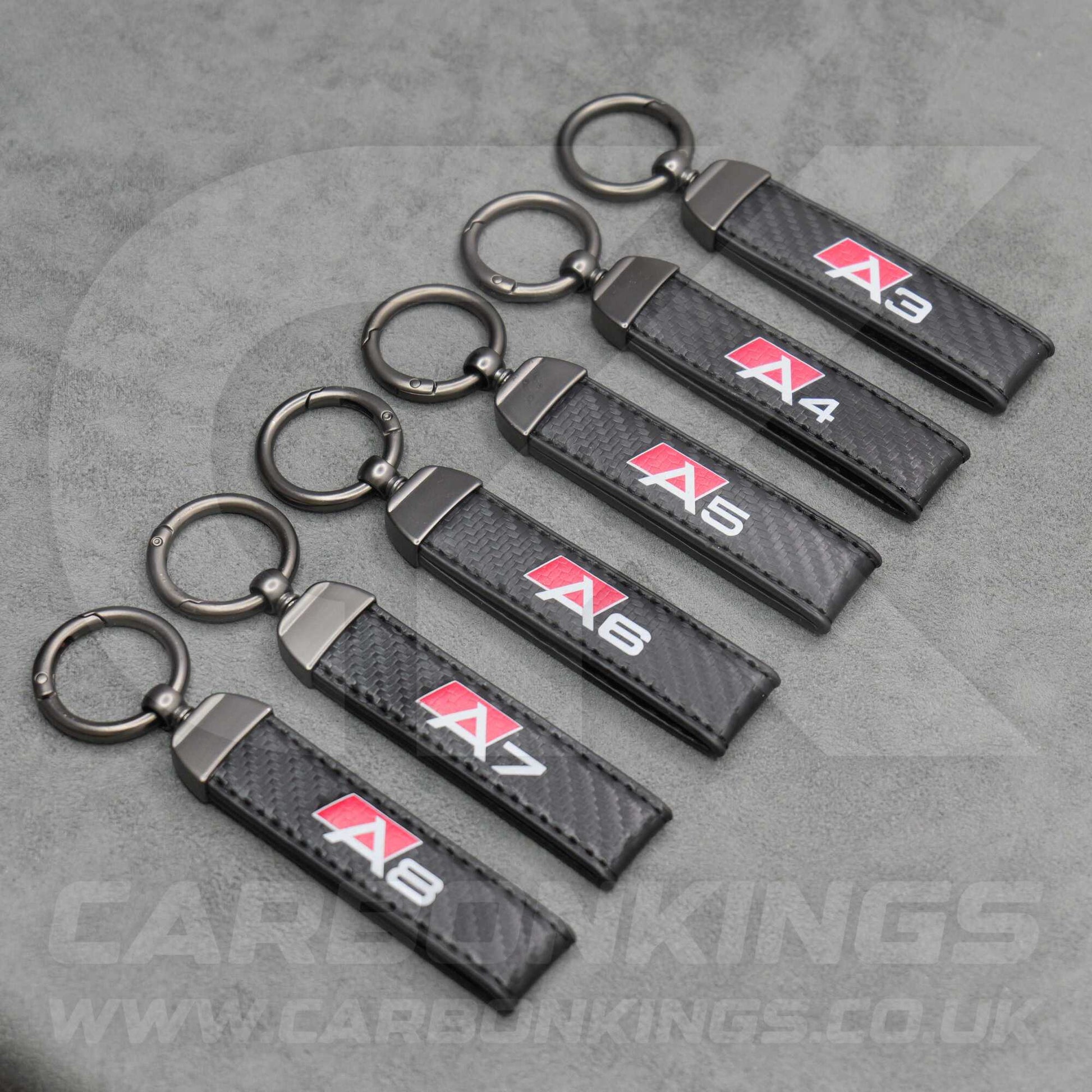 Audi Carbon Fibre Style Key Ring Chain S Line A3 A4 A5 A6 A7 A8