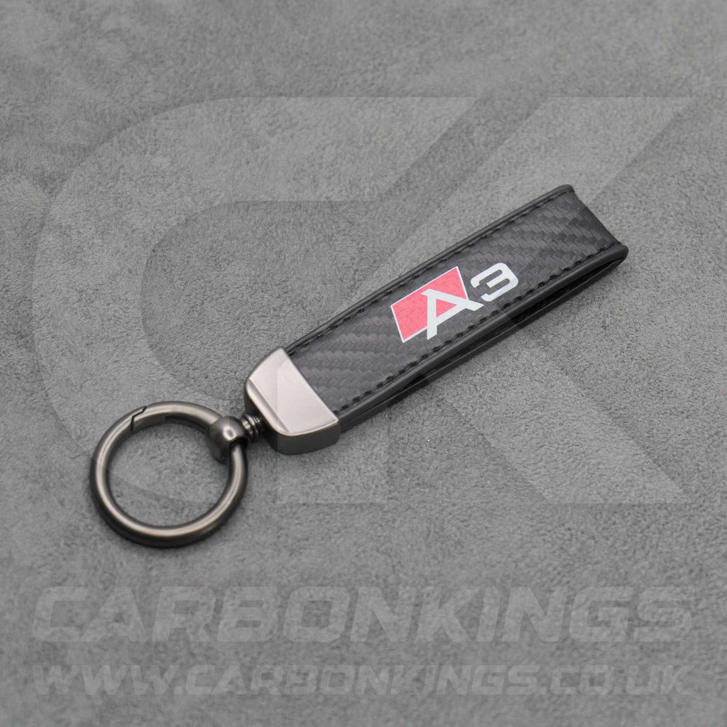 Audi Carbon Fibre Style Key Ring Chain S Line A3 A4 A5 A6 A7 A8