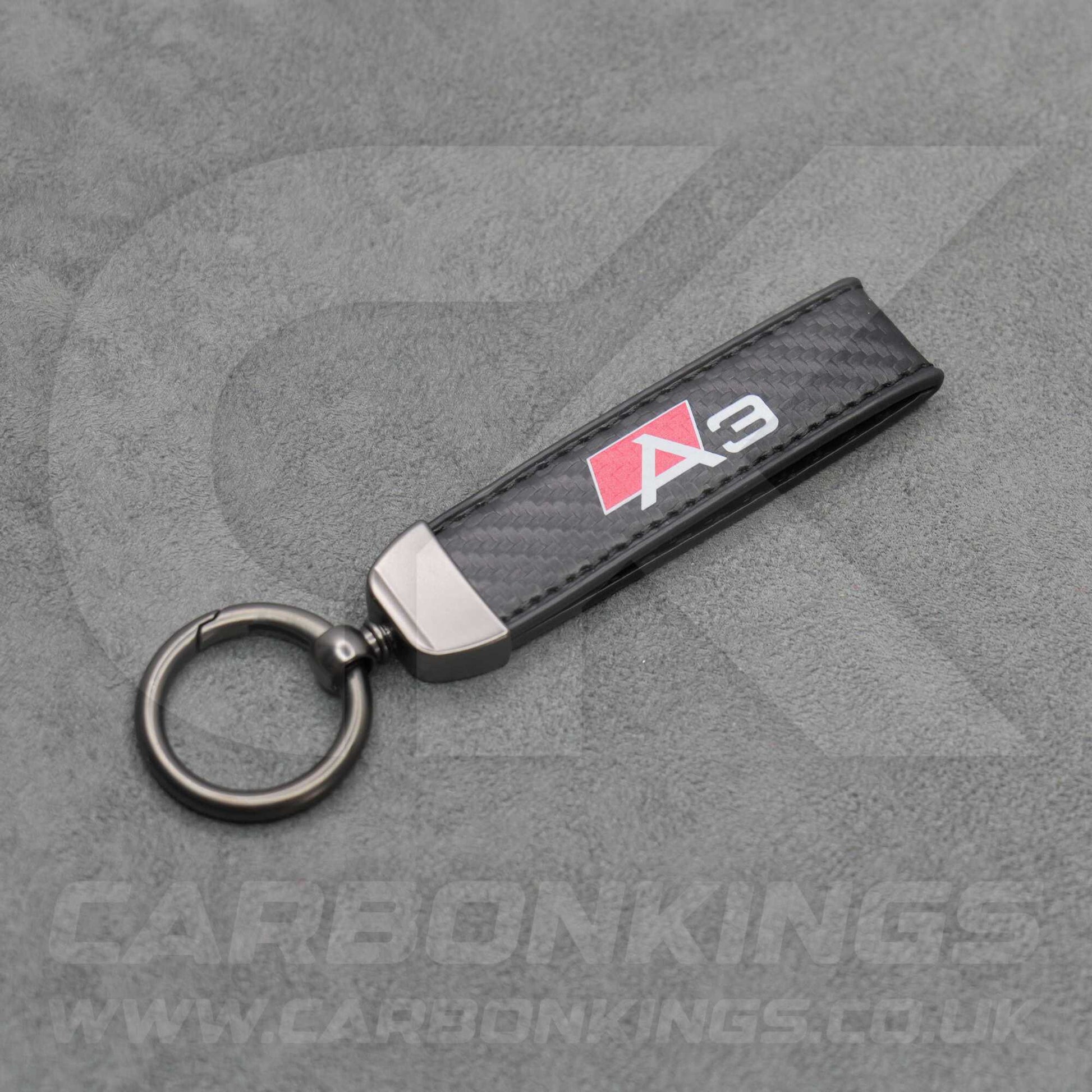 Audi Carbon Fibre Style Key Ring Chain S Line A3 A4 A5 A6 A7 A8