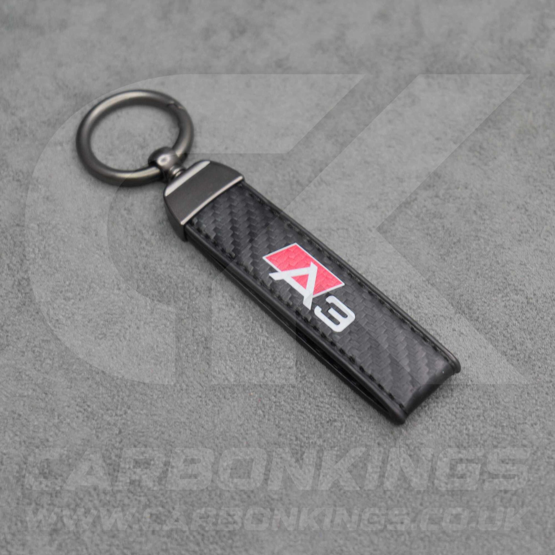Audi Carbon Fibre Style Key Ring Chain S Line A3 A4 A5 A6 A7 A8