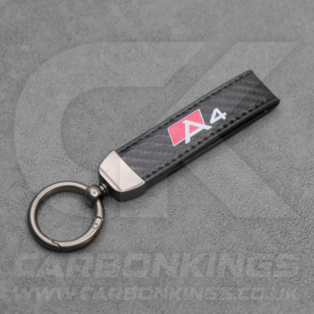 Audi Carbon Fibre Style Key Ring Chain S Line A3 A4 A5 A6 A7 A8