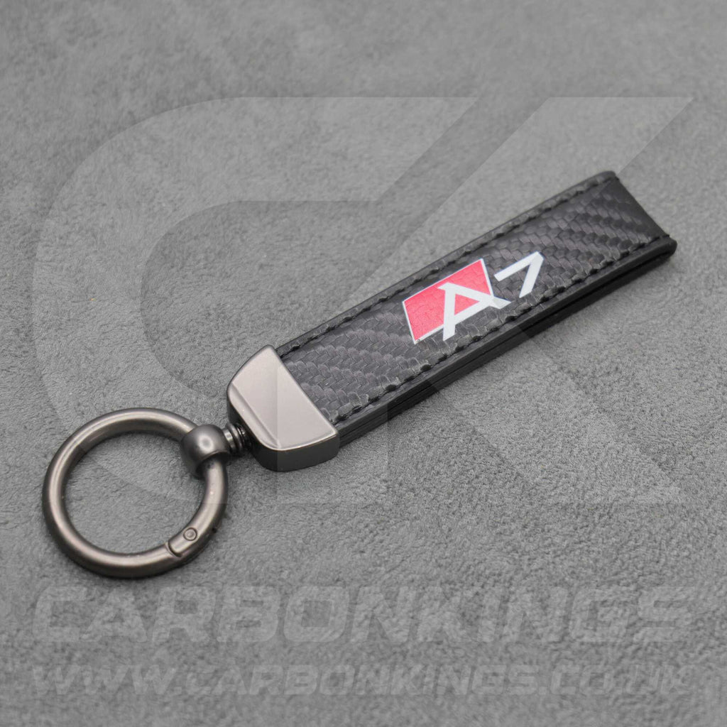 Audi Carbon Fibre Style Key Ring Chain S Line A3 A4 A5 A6 A7 A8