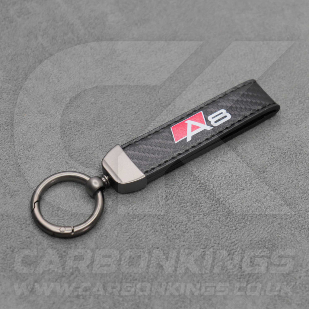 Audi Carbon Fibre Style Key Ring Chain S Line A3 A4 A5 A6 A7 A8