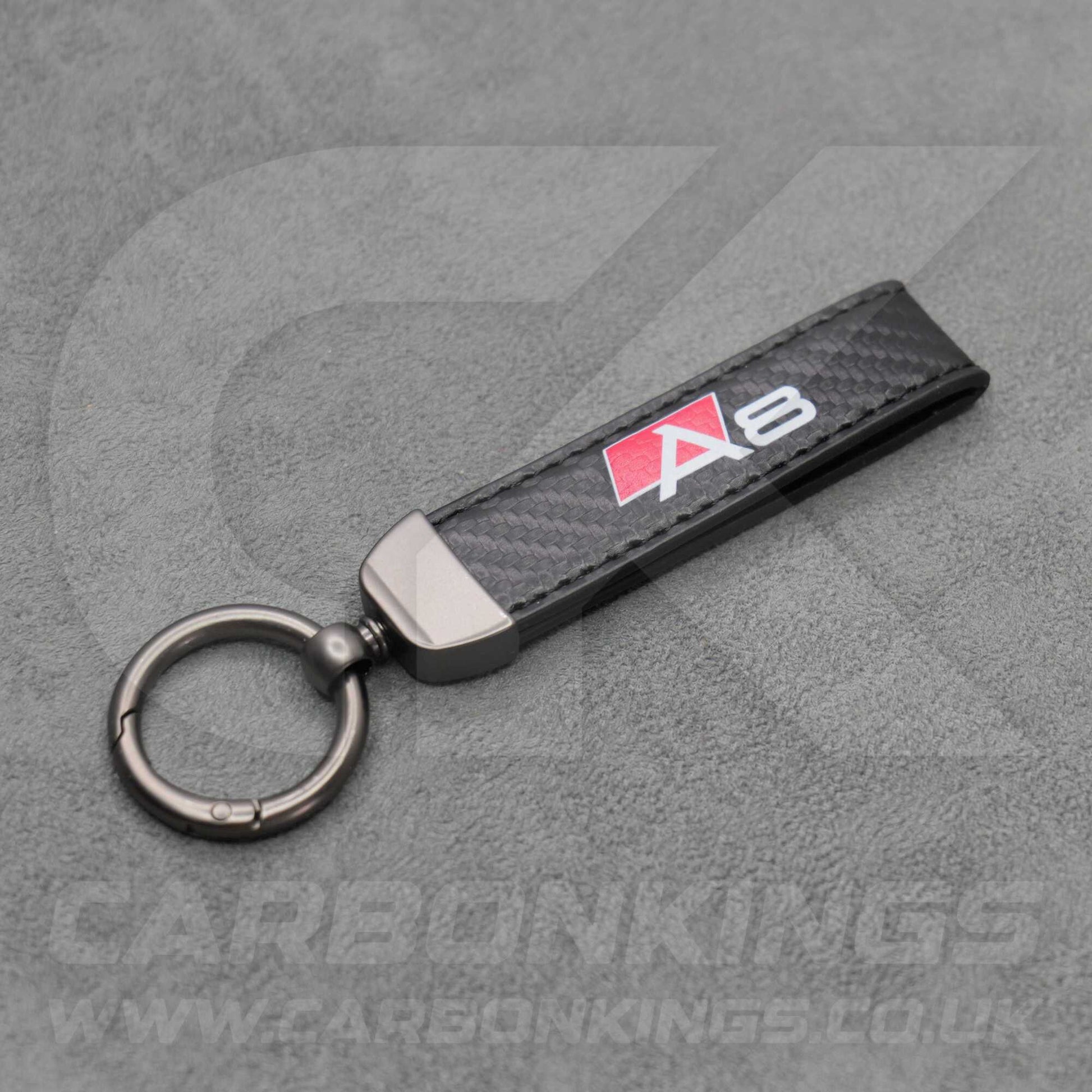 Audi Carbon Fibre Style Key Ring Chain S Line A3 A4 A5 A6 A7 A8