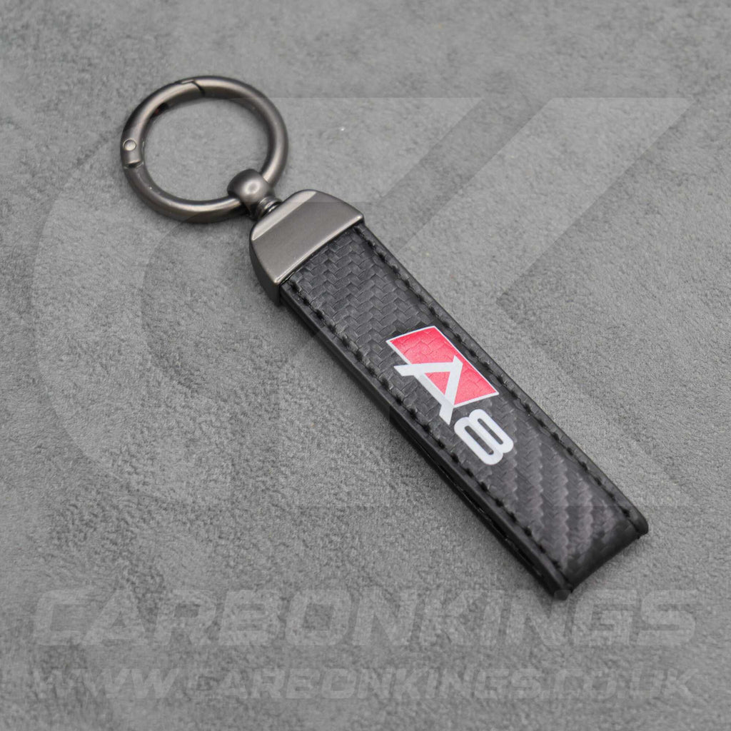 Audi Carbon Fibre Style Key Ring Chain S Line A3 A4 A5 A6 A7 A8